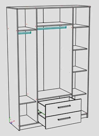 Шкаф 4-х дверный Бланка, сонома / белый 