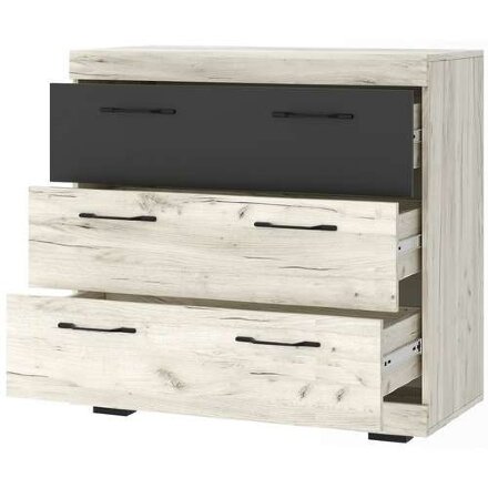 Комод КС-900 Соната, Крафт белый - Антрацит 