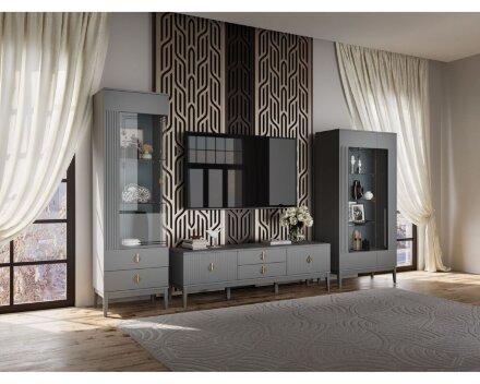 Шкаф-витрина двудверный Фарго, Антрацит 