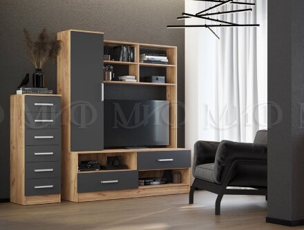 Центральная секция Мартина, графит/дуб крафт 