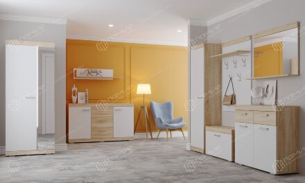 Шкаф Соната ШС-500, Сонома/Белый глянец  