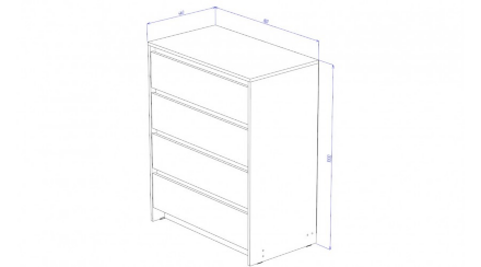 Комод 4 ящика Бостон, Анкор светлый 
