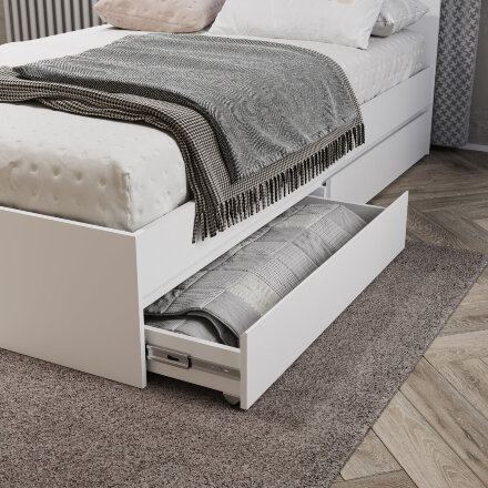 Кровать двуспальная Симпл, Белый 