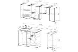Кухонный гарнитур Антика ультра, 200 см