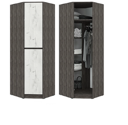 Шкаф угловой Милана, Ясень Анкор/Дуб Эльза 