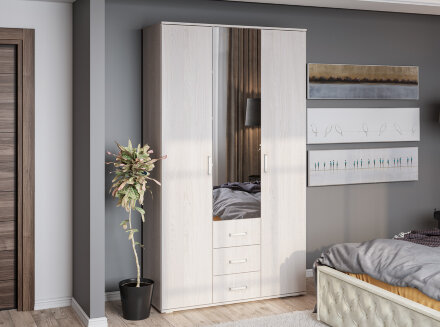 Шкаф 3х-створчатый Белла, ясень 