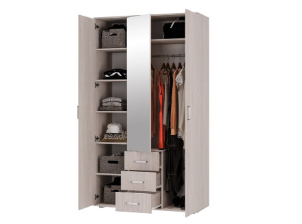 Шкаф 3х-створчатый Белла, ясень 