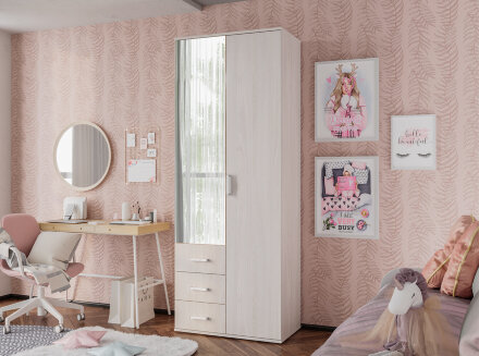 Шкаф 2х-створчатый Белла, ясень 