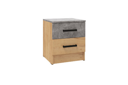 Тумба прикроватная Асти, Дуб крафт золотой/Ателье светлое  