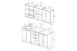 Кухонный гарнитур Антика макси 2, 180 см