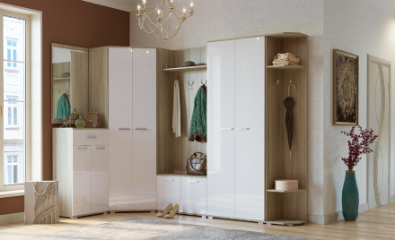 Зеркало Италия, Сонома/белый глянец 