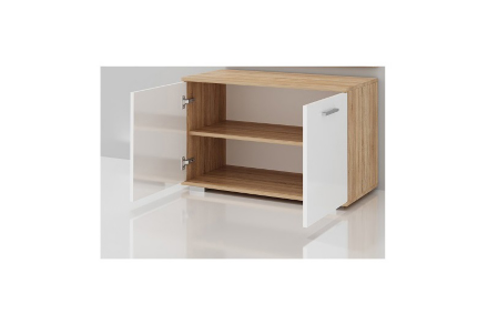 Обувница 800 Италия, Сонома/белый глянец 