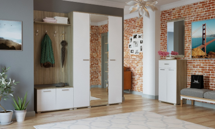 Обувница 800 Италия, Сонома/белый глянец 