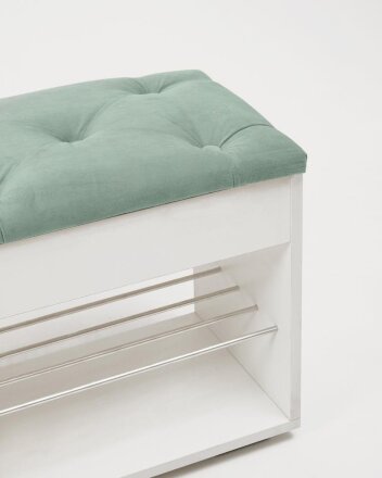 Тумба для обуви Лина, белый / фиолетовый 