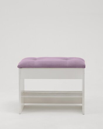 Тумба для обуви Лина, белый / фиолетовый 