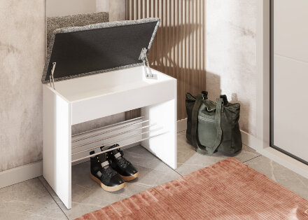 Тумба для обуви Лина, белый / бирюза 