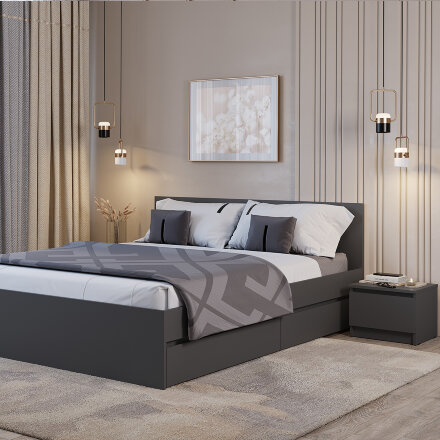 Тумба прикроватная Симпл, Графит 