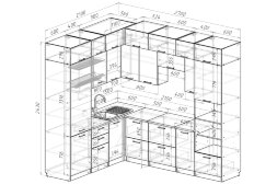 Кухонный гарнитур Антика гранд прайм, 210х270 см 
