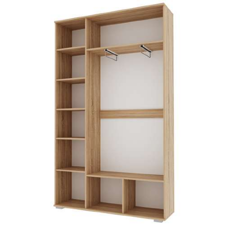 Шкаф 3-х дверный с зеркалом Италия, Сонома/белый глянец 