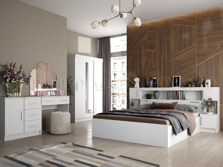 Кровать двуспальная Бася, белый 