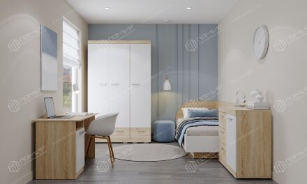 Стол ПКС-12, Сонома/Белый глянец  