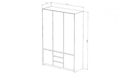 Шкаф 3-х створчатый Бостон, дуб Вотан 